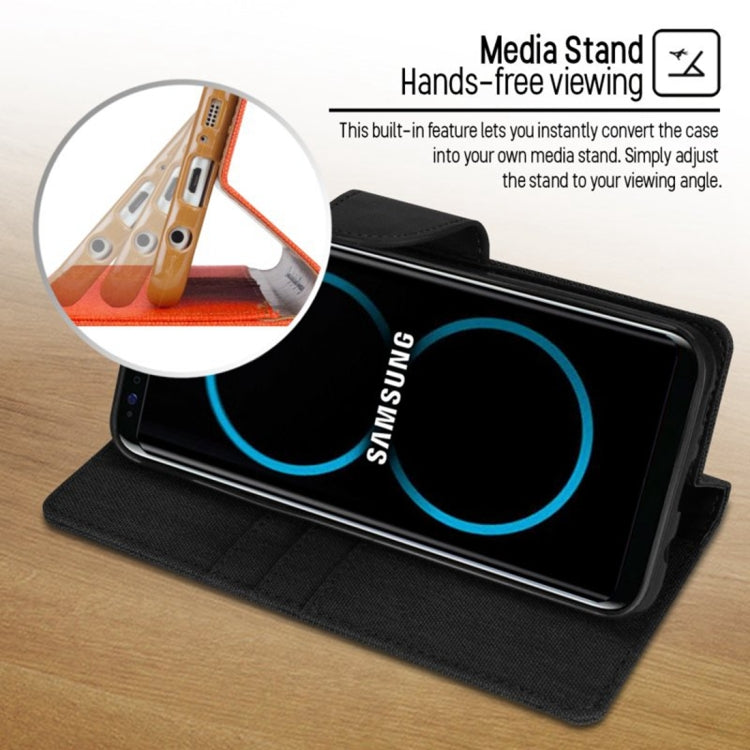 GOOSPERY CANVAS DIARY for Samsung  Galaxy S8+ / G9550 Canvas Texture Horizontal Flip Leather Case with Card Slots & Wallet & Holder