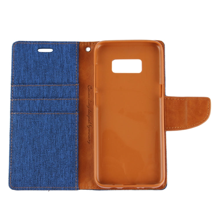 GOOSPERY CANVAS DIARY for Samsung  Galaxy S8+ / G9550 Canvas Texture Horizontal Flip Leather Case with Card Slots & Wallet & Holder