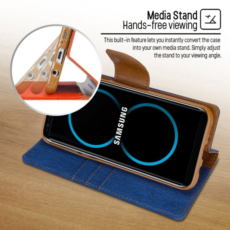 GOOSPERY CANVAS DIARY for Samsung  Galaxy S8+ / G9550 Canvas Texture Horizontal Flip Leather Case with Card Slots & Wallet & Holder