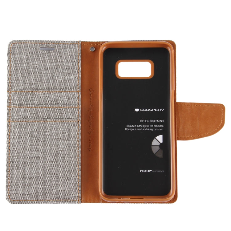 GOOSPERY CANVAS DIARY for Samsung  Galaxy S8+ / G9550 Canvas Texture Horizontal Flip Leather Case with Card Slots & Wallet & Holder