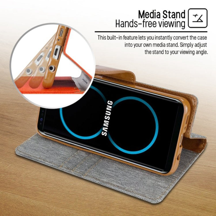GOOSPERY CANVAS DIARY for Samsung  Galaxy S8+ / G9550 Canvas Texture Horizontal Flip Leather Case with Card Slots & Wallet & Holder