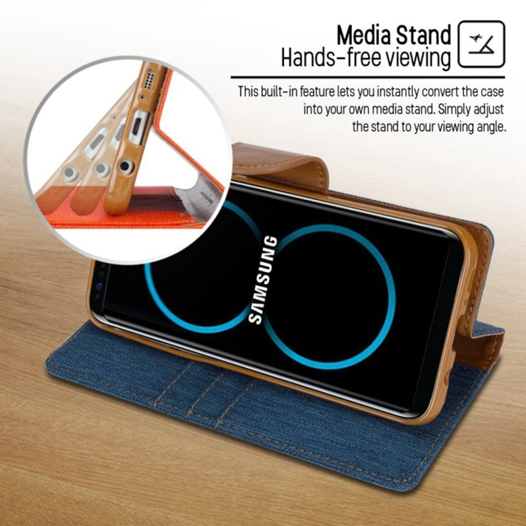 GOOSPERY CANVAS DIARY for Samsung  Galaxy S8+ / G9550 Canvas Texture Horizontal Flip Leather Case with Card Slots & Wallet & Holder
