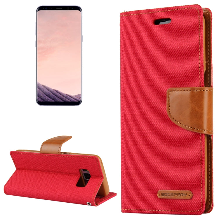 GOOSPERY CANVAS DIARY for Samsung  Galaxy S8+ / G9550 Canvas Texture Horizontal Flip Leather Case with Card Slots & Wallet & Holder