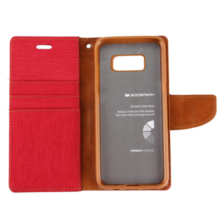 GOOSPERY CANVAS DIARY for Samsung  Galaxy S8+ / G9550 Canvas Texture Horizontal Flip Leather Case with Card Slots & Wallet & Holder