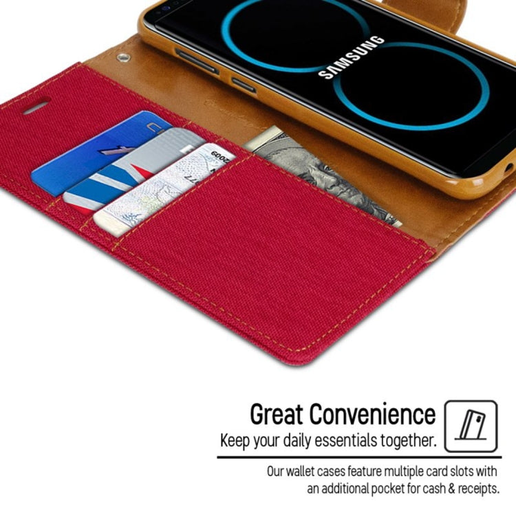 GOOSPERY CANVAS DIARY for Samsung  Galaxy S8+ / G9550 Canvas Texture Horizontal Flip Leather Case with Card Slots & Wallet & Holder