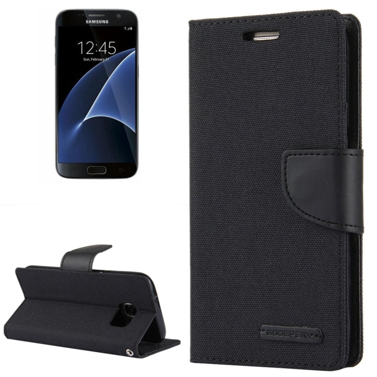 GOOSPERY CANVAS DIARY for Samsung  Galaxy S7 Canvas Texture Horizontal Flip Leather Case with Card Slots & Wallet & Holder