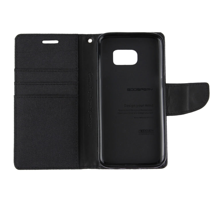 GOOSPERY CANVAS DIARY for Samsung  Galaxy S7 Canvas Texture Horizontal Flip Leather Case with Card Slots & Wallet & Holder
