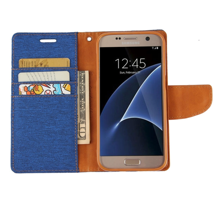 GOOSPERY CANVAS DIARY for Samsung  Galaxy S7 Canvas Texture Horizontal Flip Leather Case with Card Slots & Wallet & Holder