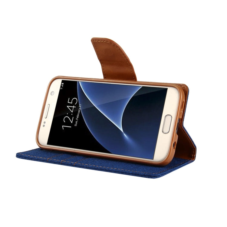 GOOSPERY CANVAS DIARY for Samsung  Galaxy S7 Canvas Texture Horizontal Flip Leather Case with Card Slots & Wallet & Holder