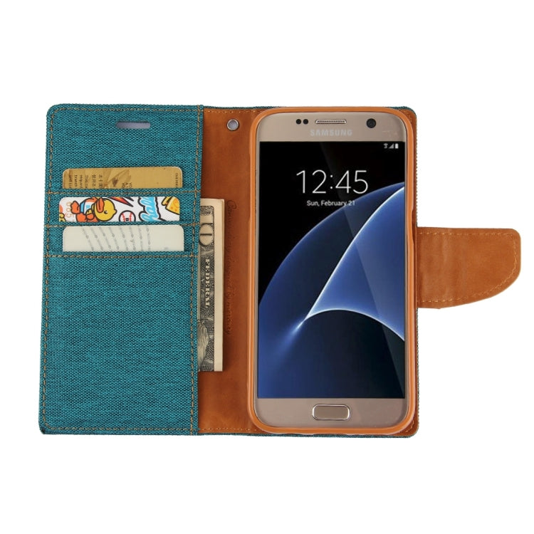 GOOSPERY CANVAS DIARY for Samsung  Galaxy S7 Canvas Texture Horizontal Flip Leather Case with Card Slots & Wallet & Holder