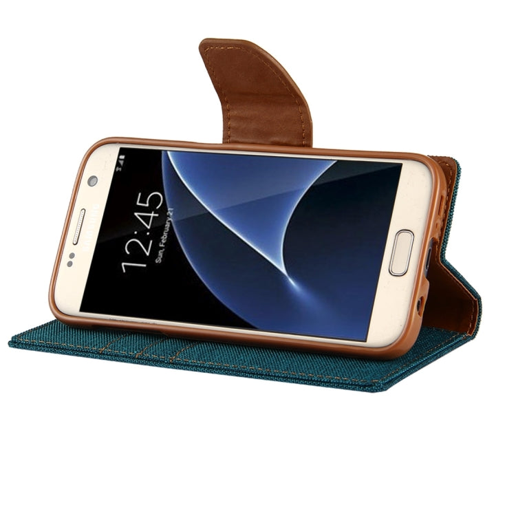 GOOSPERY CANVAS DIARY for Samsung  Galaxy S7 Canvas Texture Horizontal Flip Leather Case with Card Slots & Wallet & Holder