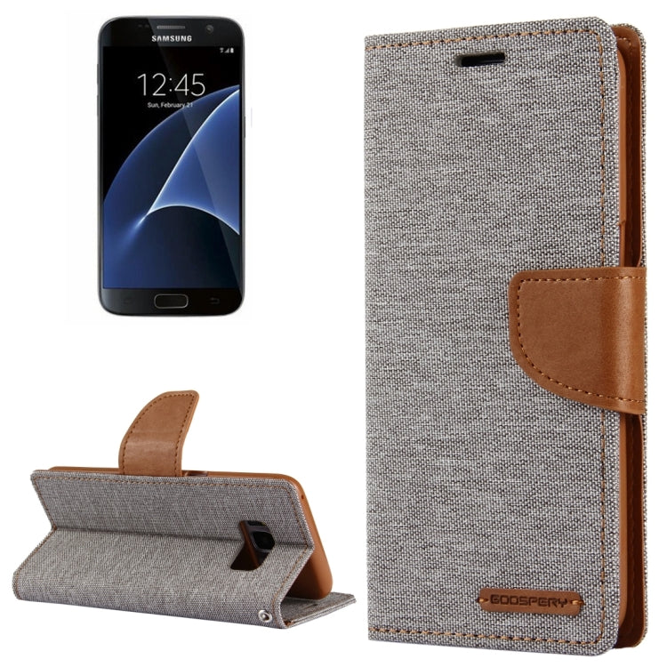 GOOSPERY CANVAS DIARY for Samsung  Galaxy S7 Canvas Texture Horizontal Flip Leather Case with Card Slots & Wallet & Holder