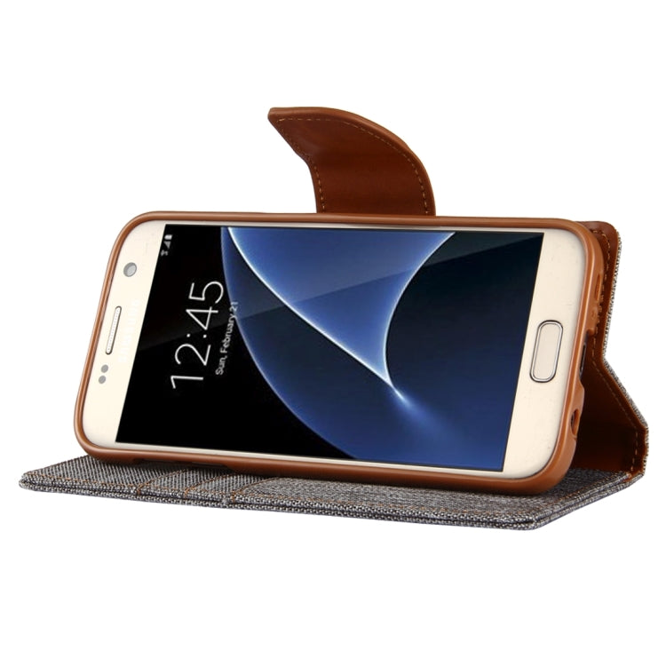 GOOSPERY CANVAS DIARY for Samsung  Galaxy S7 Canvas Texture Horizontal Flip Leather Case with Card Slots & Wallet & Holder