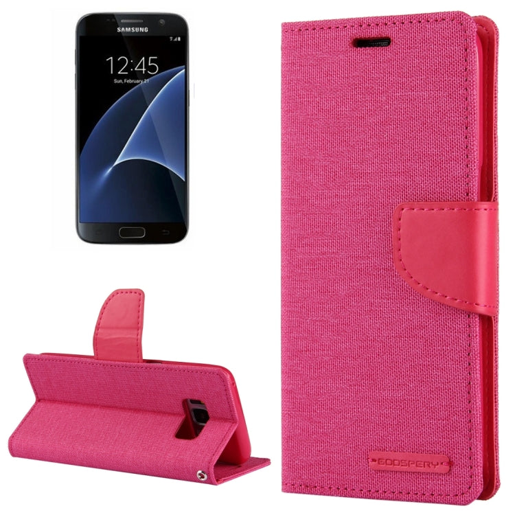 GOOSPERY CANVAS DIARY for Samsung  Galaxy S7 Canvas Texture Horizontal Flip Leather Case with Card Slots & Wallet & Holder