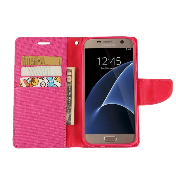 GOOSPERY CANVAS DIARY for Samsung  Galaxy S7 Canvas Texture Horizontal Flip Leather Case with Card Slots & Wallet & Holder