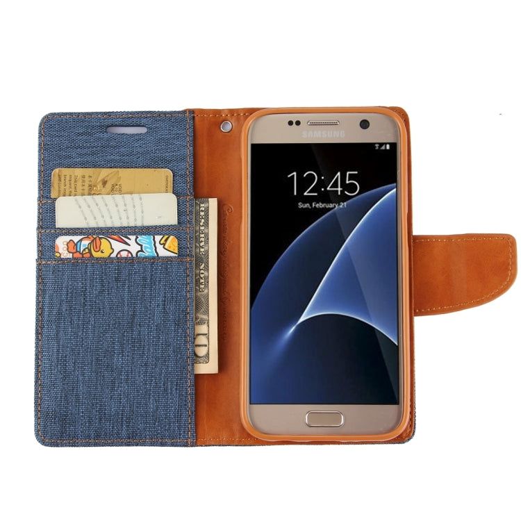 GOOSPERY CANVAS DIARY for Samsung  Galaxy S7 Canvas Texture Horizontal Flip Leather Case with Card Slots & Wallet & Holder