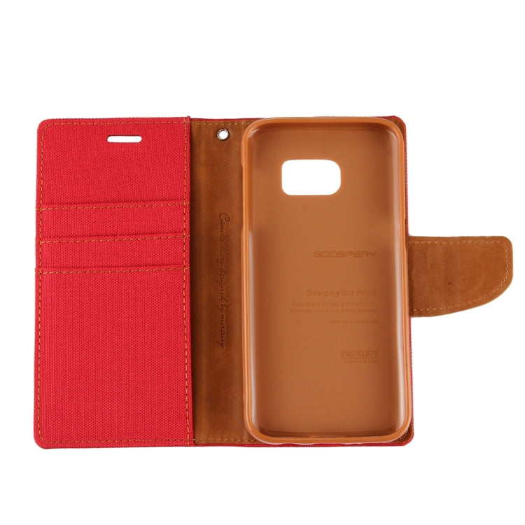 GOOSPERY CANVAS DIARY for Samsung  Galaxy S7 Canvas Texture Horizontal Flip Leather Case with Card Slots & Wallet & Holder