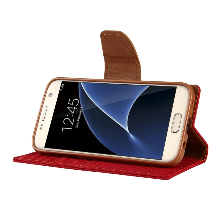 GOOSPERY CANVAS DIARY for Samsung  Galaxy S7 Canvas Texture Horizontal Flip Leather Case with Card Slots & Wallet & Holder