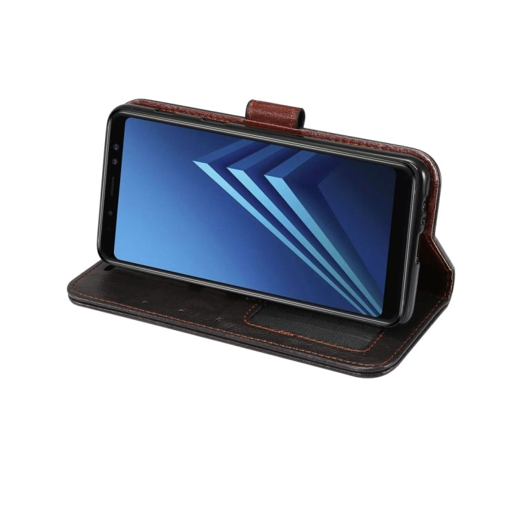 For Galaxy A8+ (2018) Crazy Horse Texcture PU + TPU Horizontal Flip Leather Case with Holder & Card Slots & Wallet & Photo Frame