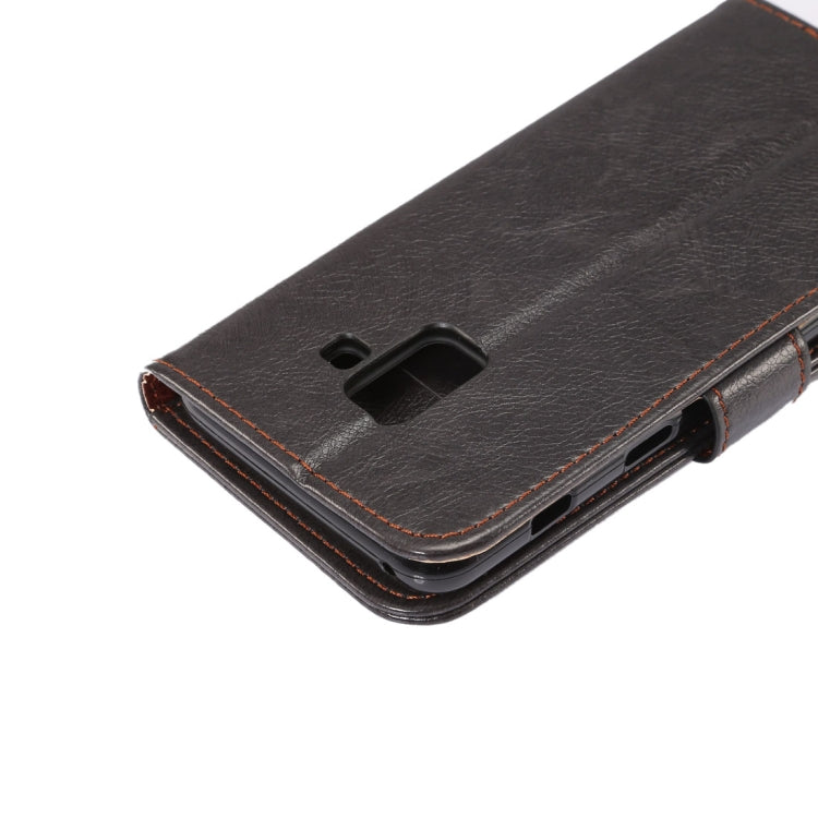 For Galaxy A8+ (2018) Crazy Horse Texcture PU + TPU Horizontal Flip Leather Case with Holder & Card Slots & Wallet & Photo Frame