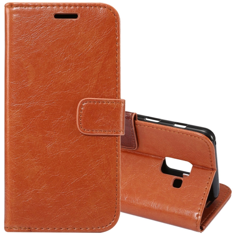 For Galaxy A8+ (2018) Crazy Horse Texcture PU + TPU Horizontal Flip Leather Case with Holder & Card Slots & Wallet & Photo Frame