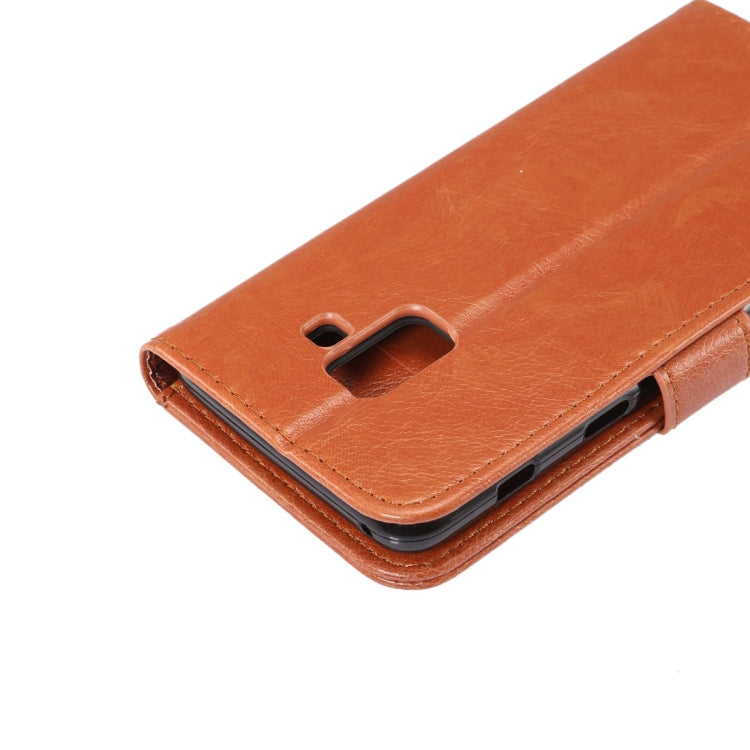 For Galaxy A8+ (2018) Crazy Horse Texcture PU + TPU Horizontal Flip Leather Case with Holder & Card Slots & Wallet & Photo Frame