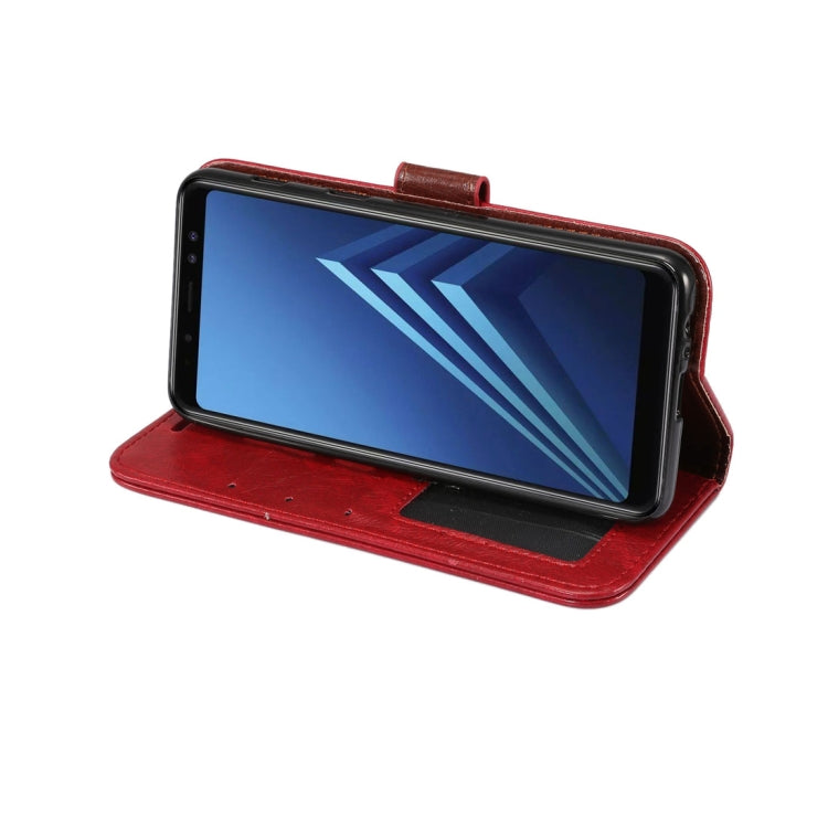 For Galaxy A8 (2018) Crazy Horse Texcture PU + TPU Horizontal Flip Leather Case with Holder & Card Slots & Wallet & Photo Frame