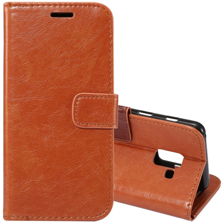 For Galaxy A8 (2018) Crazy Horse Texcture PU + TPU Horizontal Flip Leather Case with Holder & Card Slots & Wallet & Photo Frame
