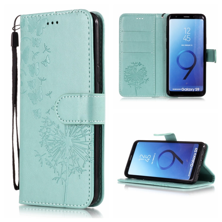 Vintage Embossed Floral Dandelion Pattern Horizontal Flip Leather Case for Galaxy S9, with Card Slot & Holder & Wallet & Lanyard