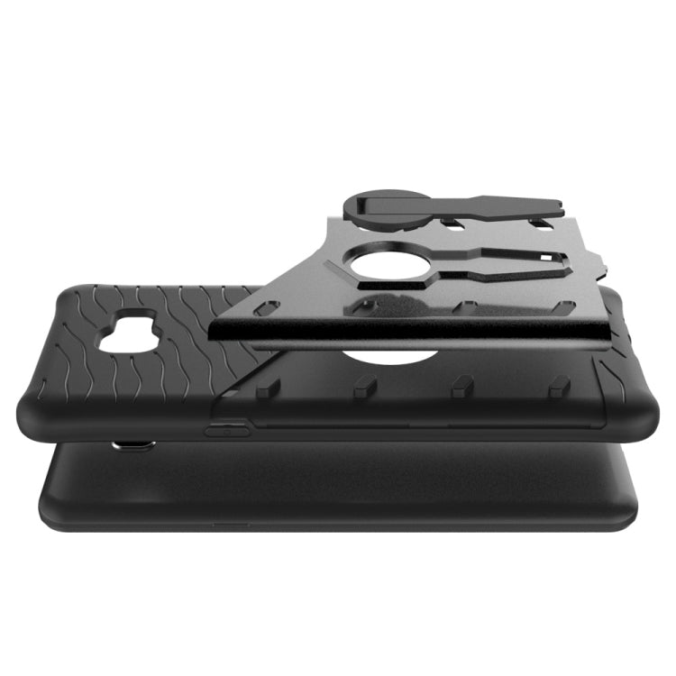 For Galaxy C9 Pro Shock-Resistant 360 Degree Spin Sniper Hybrid Case TPU + PC Combination Case with Holder