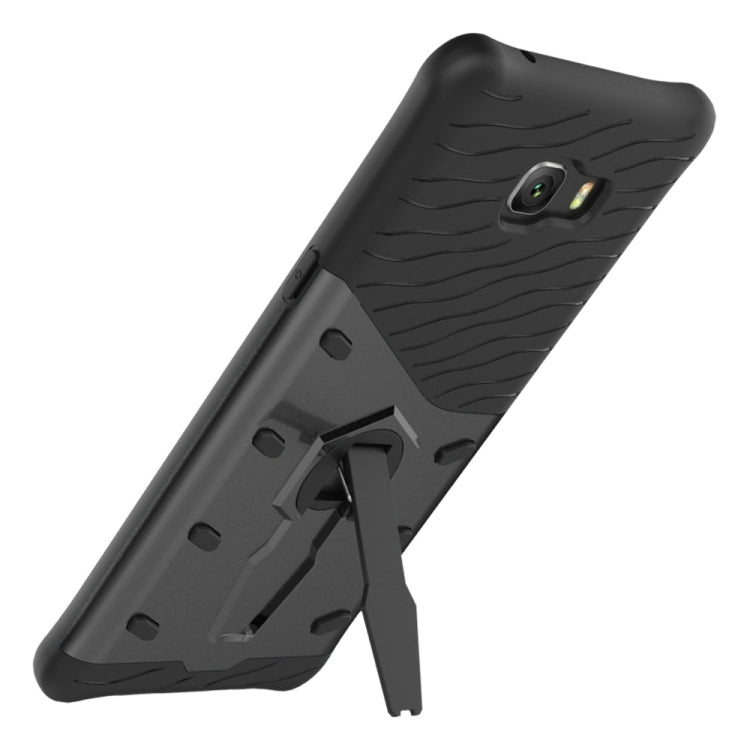 For Galaxy C9 Pro Shock-Resistant 360 Degree Spin Sniper Hybrid Case TPU + PC Combination Case with Holder