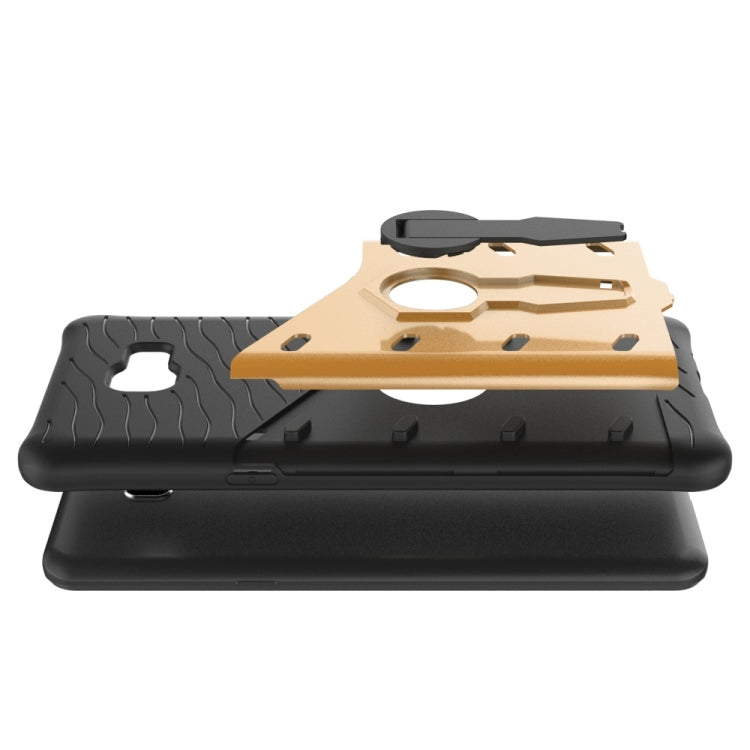 For Galaxy C9 Pro Shock-Resistant 360 Degree Spin Sniper Hybrid Case TPU + PC Combination Case with Holder