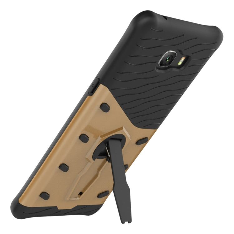 For Galaxy C9 Pro Shock-Resistant 360 Degree Spin Sniper Hybrid Case TPU + PC Combination Case with Holder