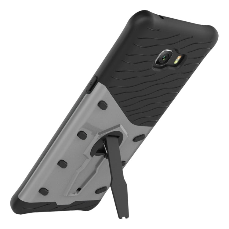 For Galaxy C9 Pro Shock-Resistant 360 Degree Spin Sniper Hybrid Case TPU + PC Combination Case with Holder