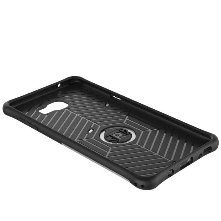 For Galaxy C9 Pro Shock-Resistant 360 Degree Spin Sniper Hybrid Case TPU + PC Combination Case with Holder