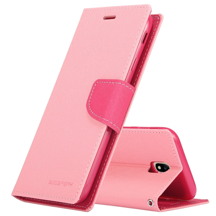 GOOSPERY FANCY DIARY Horizontal Flip PU Leather Case for Galaxy J7 (2017) (EU Version), with Card Slots & Holder