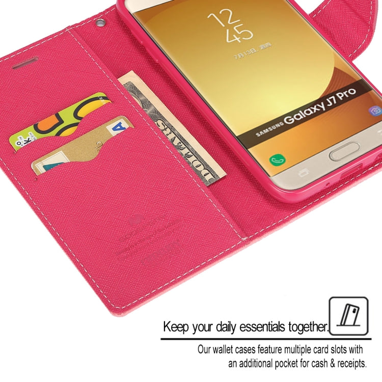 GOOSPERY FANCY DIARY Horizontal Flip PU Leather Case for Galaxy J7 (2017) (EU Version), with Card Slots & Holder
