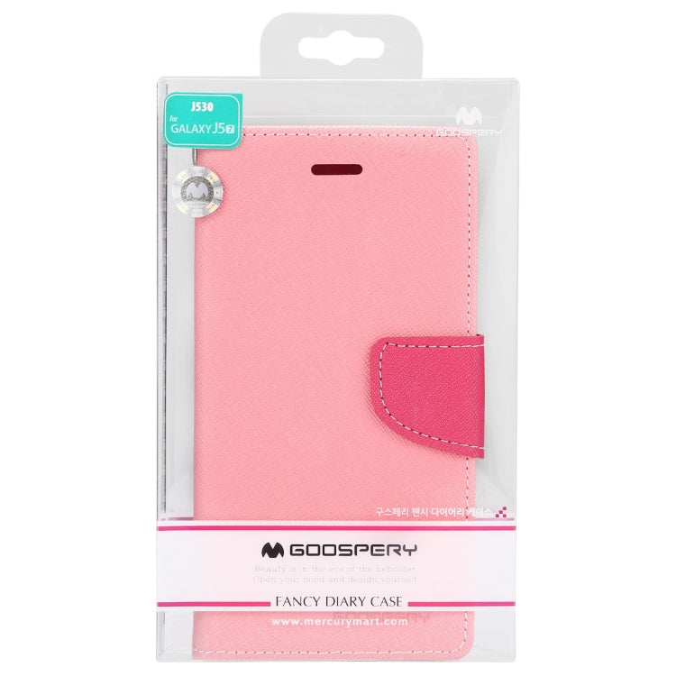 GOOSPERY FANCY DIARY Horizontal Flip PU Leather Case for Galaxy J7 (2017) (EU Version), with Card Slots & Holder