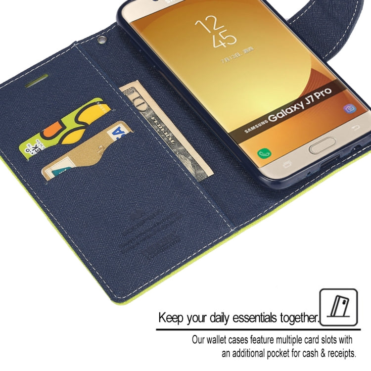 GOOSPERY FANCY DIARY Horizontal Flip PU Leather Case for Galaxy J7 (2017) (EU Version), with Card Slots & Holder