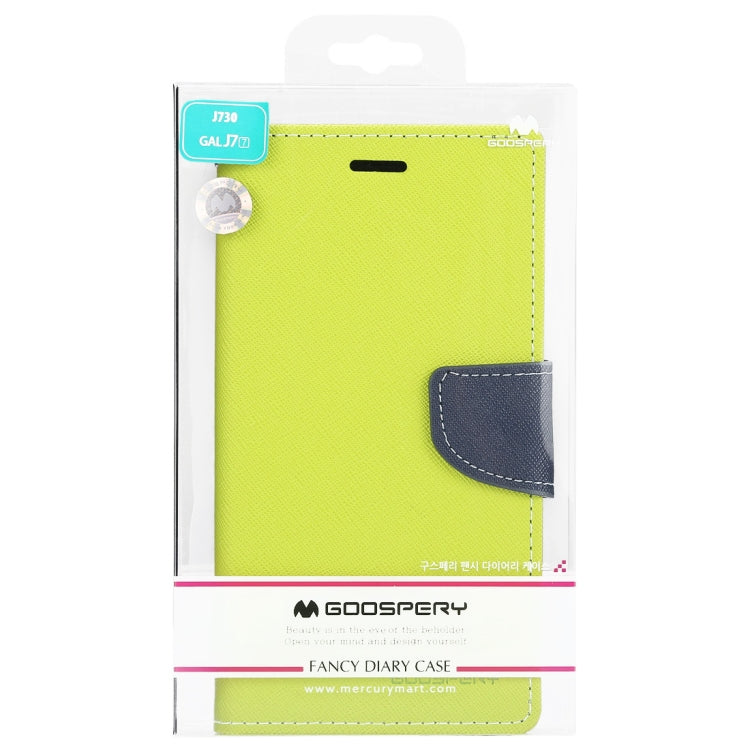 GOOSPERY FANCY DIARY Horizontal Flip PU Leather Case for Galaxy J7 (2017) (EU Version), with Card Slots & Holder