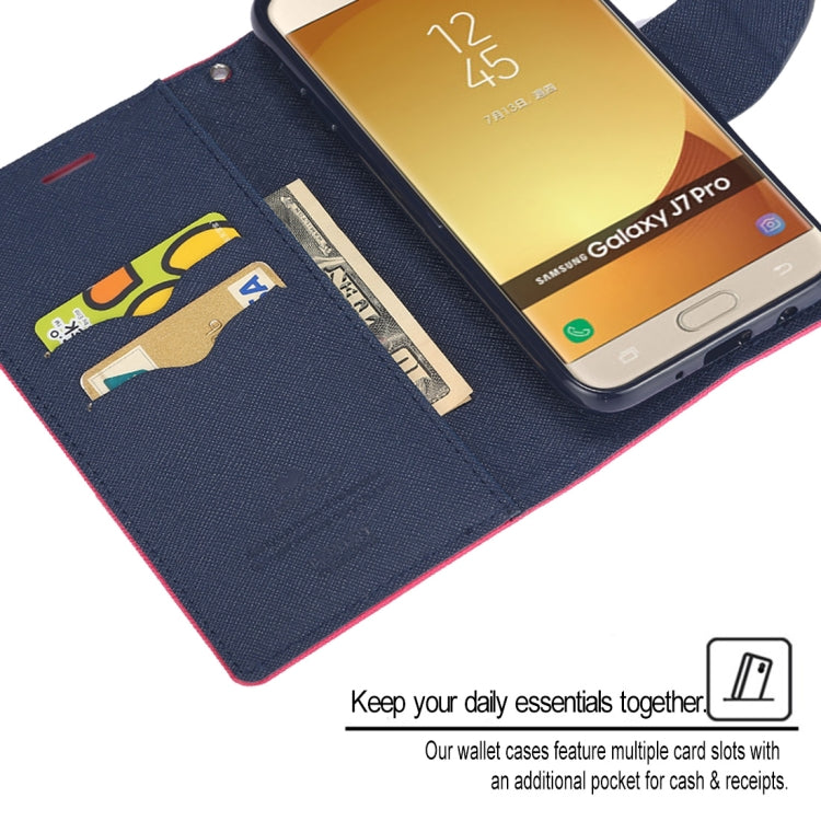 GOOSPERY FANCY DIARY Horizontal Flip PU Leather Case for Galaxy J7 (2017) (EU Version), with Card Slots & Holder