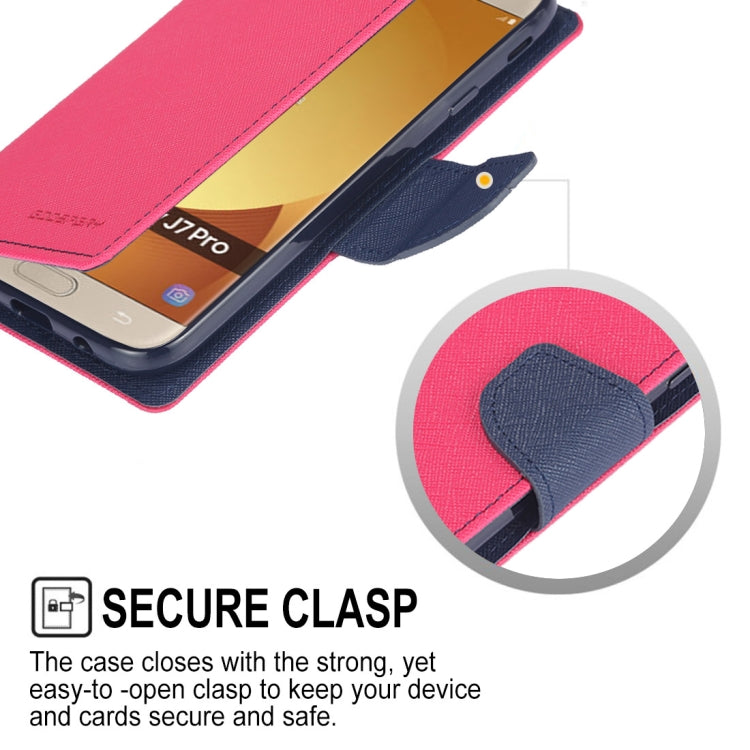 GOOSPERY FANCY DIARY Horizontal Flip PU Leather Case for Galaxy J7 (2017) (EU Version), with Card Slots & Holder