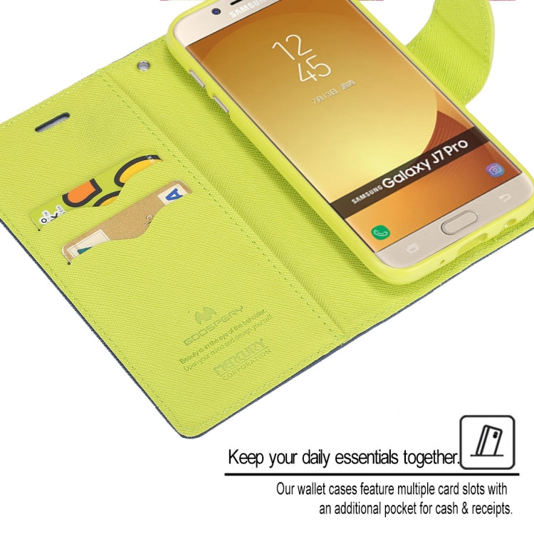 GOOSPERY FANCY DIARY Horizontal Flip PU Leather Case for Galaxy J7 (2017) (EU Version), with Card Slots & Holder
