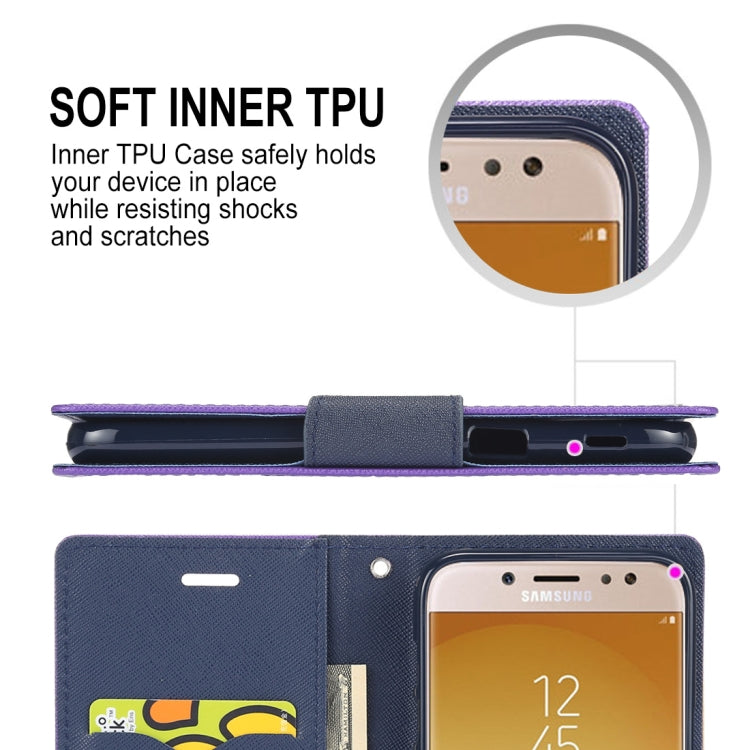 GOOSPERY FANCY DIARY Horizontal Flip PU Leather Case for Galaxy J7 (2017) (EU Version), with Card Slots & Holder