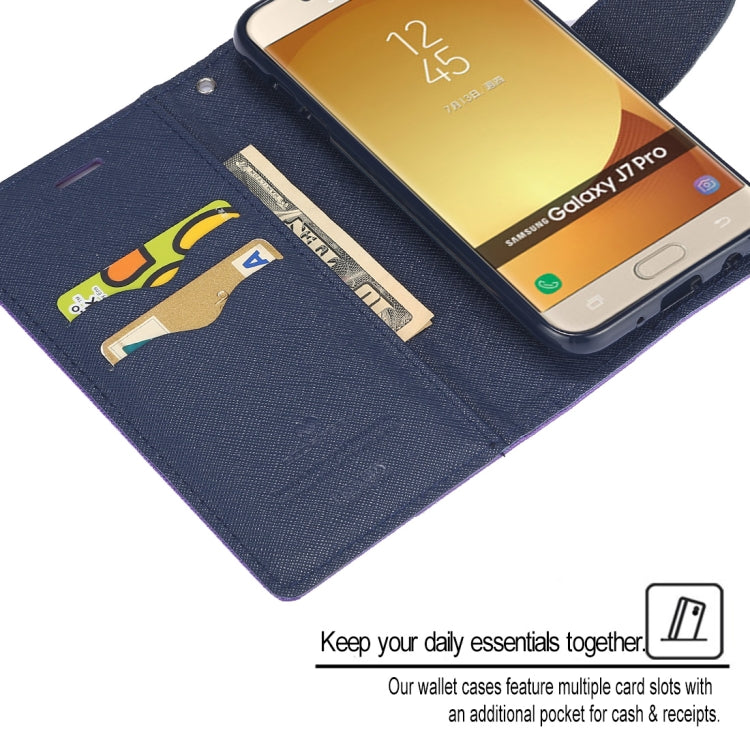 GOOSPERY FANCY DIARY Horizontal Flip PU Leather Case for Galaxy J7 (2017) (EU Version), with Card Slots & Holder