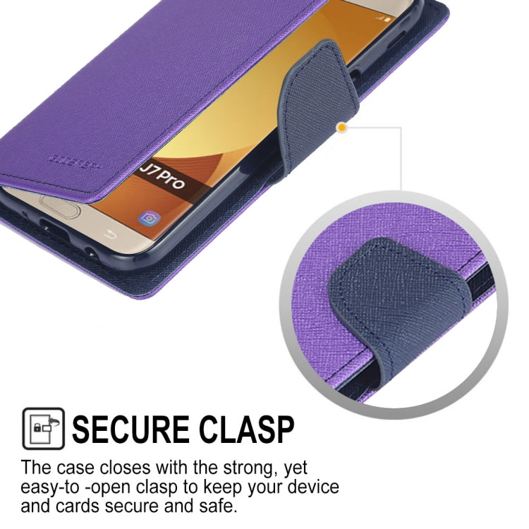 GOOSPERY FANCY DIARY Horizontal Flip PU Leather Case for Galaxy J7 (2017) (EU Version), with Card Slots & Holder