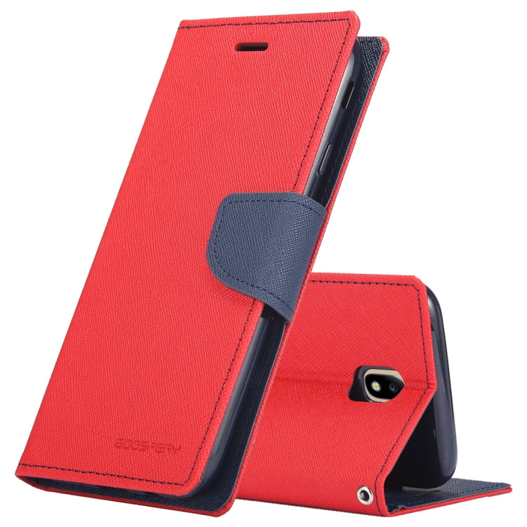 GOOSPERY FANCY DIARY Horizontal Flip PU Leather Case for Galaxy J7 (2017) (EU Version), with Card Slots & Holder