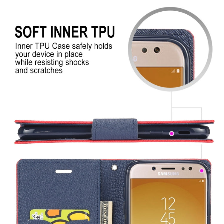 GOOSPERY FANCY DIARY Horizontal Flip PU Leather Case for Galaxy J7 (2017) (EU Version), with Card Slots & Holder