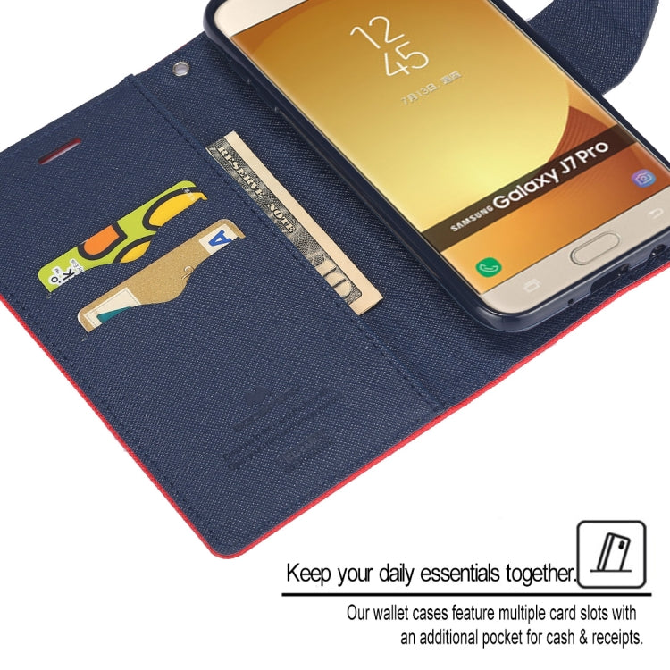 GOOSPERY FANCY DIARY Horizontal Flip PU Leather Case for Galaxy J7 (2017) (EU Version), with Card Slots & Holder