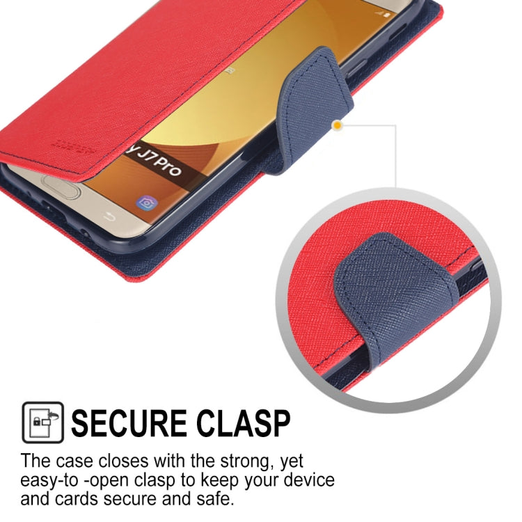 GOOSPERY FANCY DIARY Horizontal Flip PU Leather Case for Galaxy J7 (2017) (EU Version), with Card Slots & Holder